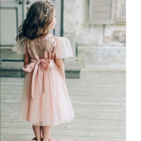 Handmade Formal Sequin Flower Girl Dress - Picture 2 of 11